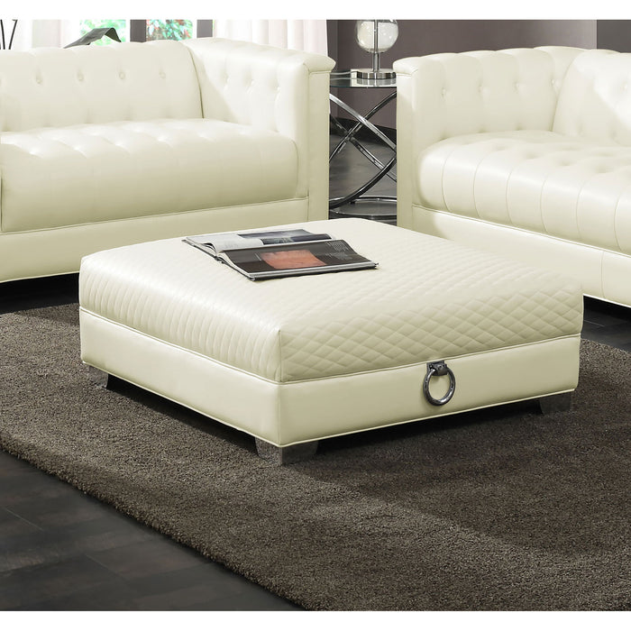 Cordelia - Square Ottoman - White