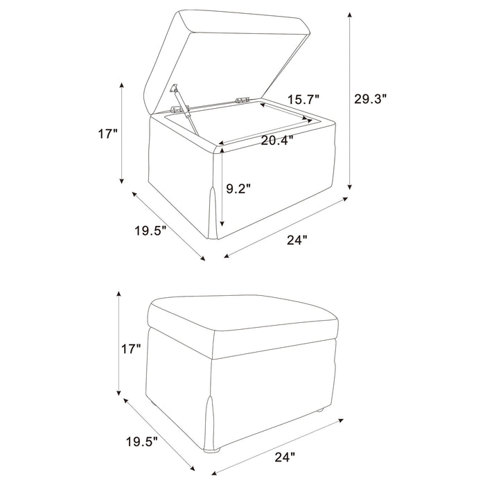 Merced - Lift Top Storage Ottoman
