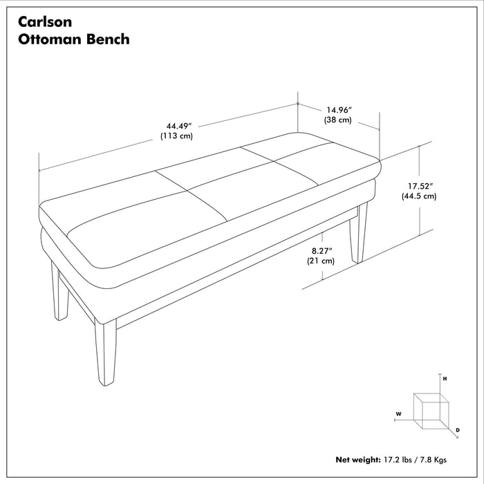 Carlson - Ottoman Bench, Mid Century Design