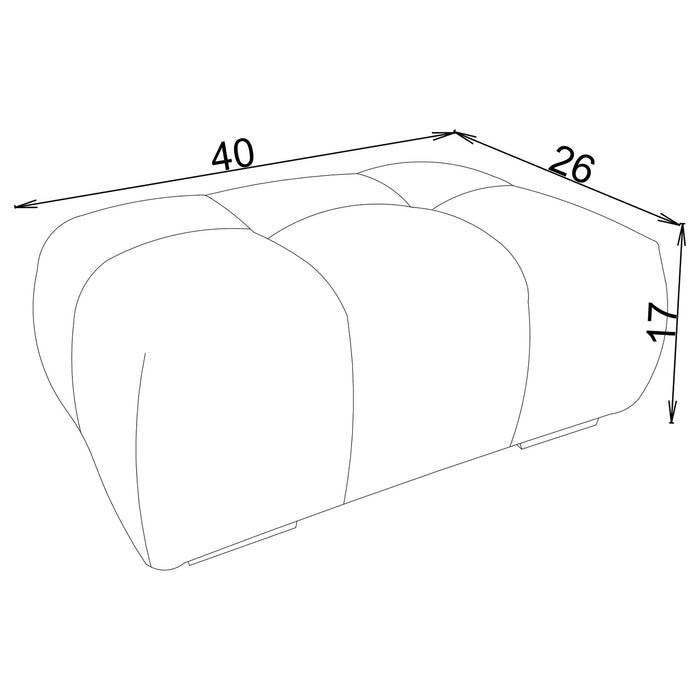 Inverness - Rectangular Upholstered Tufted Ottoman - Orange