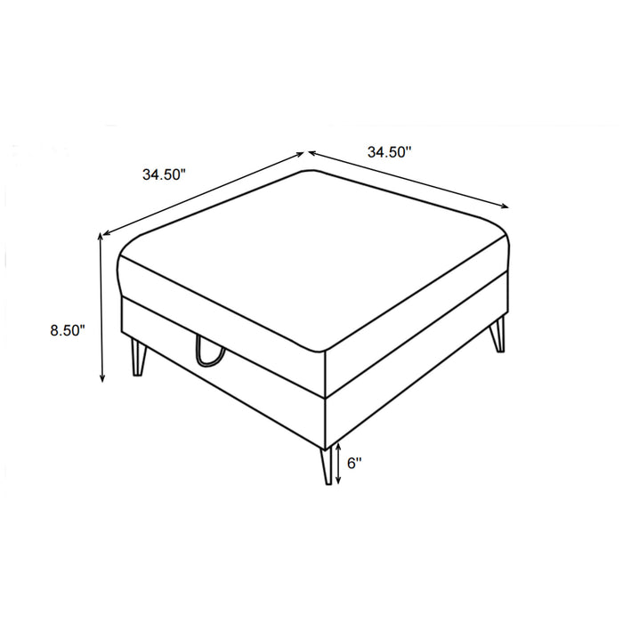 Harrison - Upholstered Storage Ottoman - Gray / Black