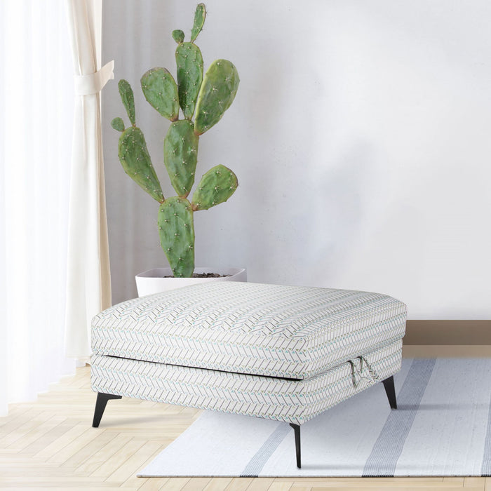 Harrison - Upholstered Storage Ottoman - Gray / Black