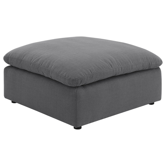Greeley - Upholstered Square Ottoman With Cushion - Charcoal