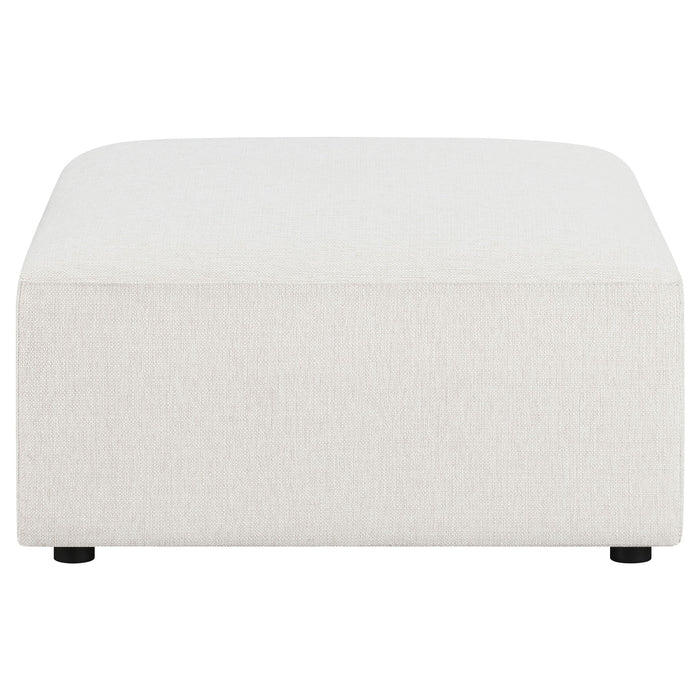 Marlowe - Upholstered Square Ottoman With Soft Sheen - Ivory