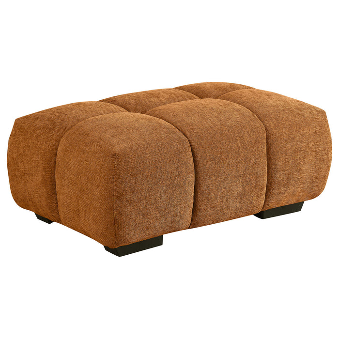 Inverness - Rectangular Upholstered Tufted Ottoman - Orange