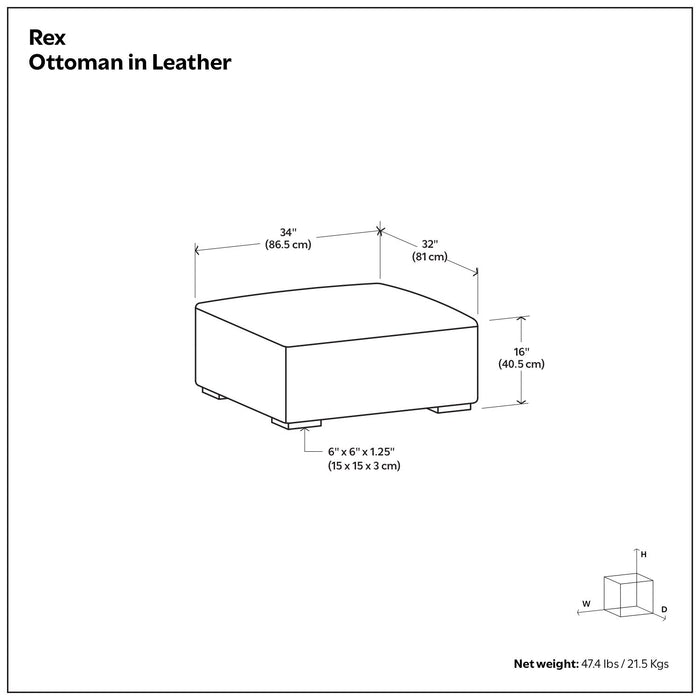 Rex - Ottoman - Caramel Brown