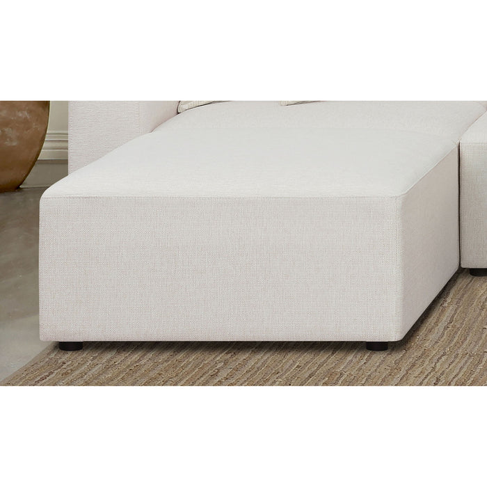 Marlowe - Upholstered Square Ottoman With Soft Sheen - Ivory